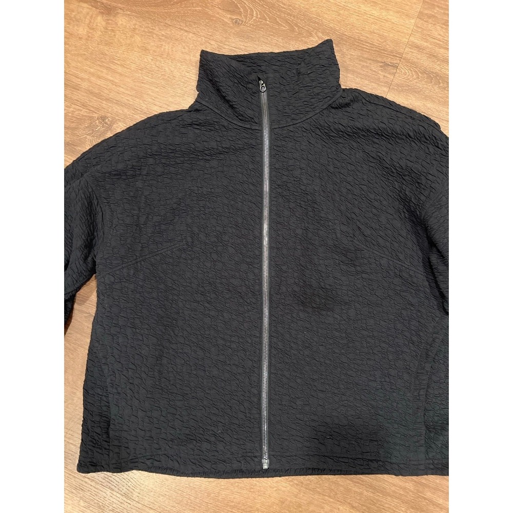 LULULEMON Rippled Full Zip Jacket Black Sz 12 - Picture 2 of 4